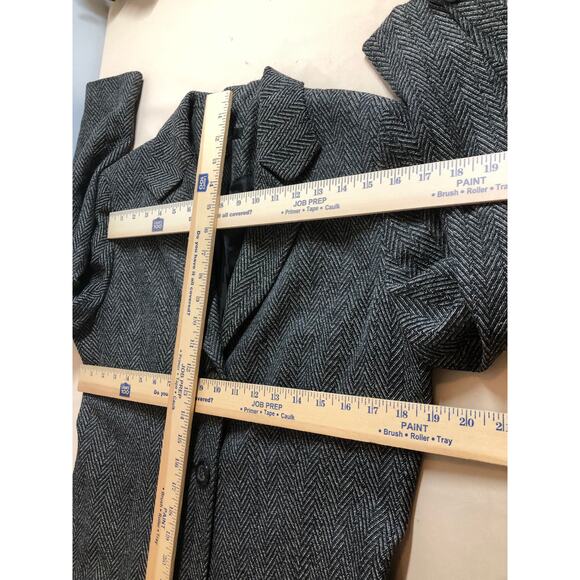 Larry Levine Blazer Womens Size 10 Gray Black Herringbone Lined Career Jacket - Picture 9 of 10